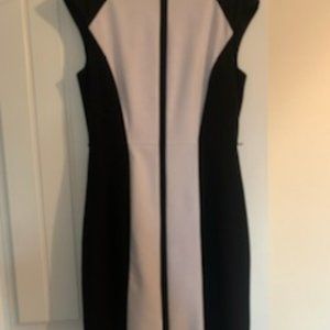 Calvin Klein black and white sleeveless dress - size 4
